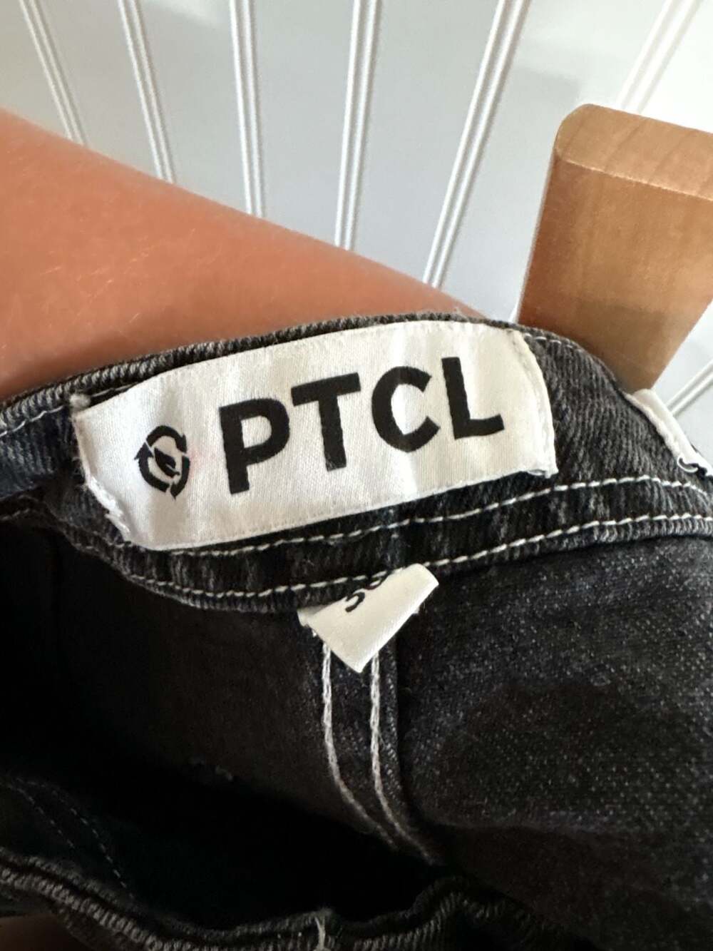PTCL Ethikal Brand Black Washed Contrast Stitch Paneled Motorcycle Pants Size 30 - Picture 3 of 7